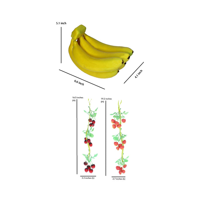 (Set of 3) Cheery ,Strawberry and Banana Artificial Fruit
