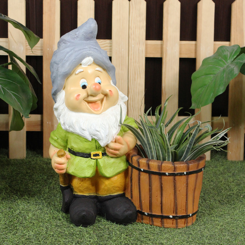 Resin Grey Cap Gnome Planter