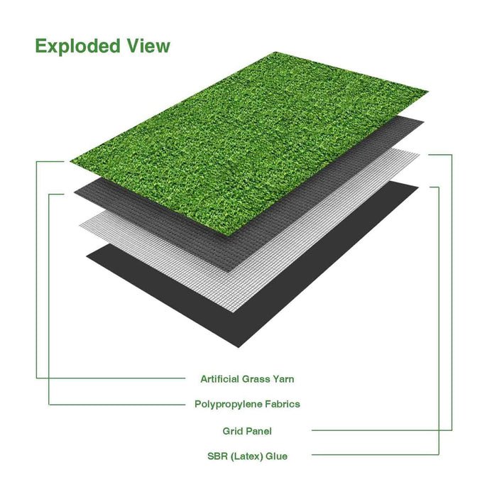 6.5 feet (w) x 3 Feet (L) High Density 25mm Artificial Grass Carpet Mat