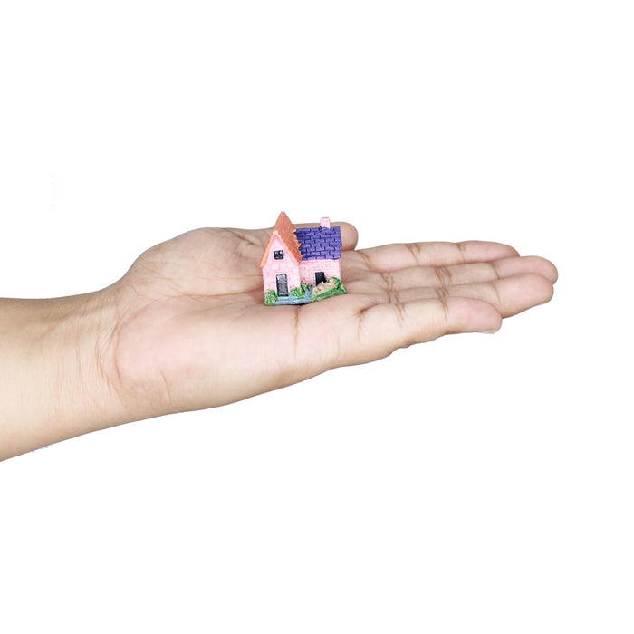 Miniature Toys - Wonderland Miniature Toys - Set of 4 Small Colourful Houses ( Fairy garden accessories)