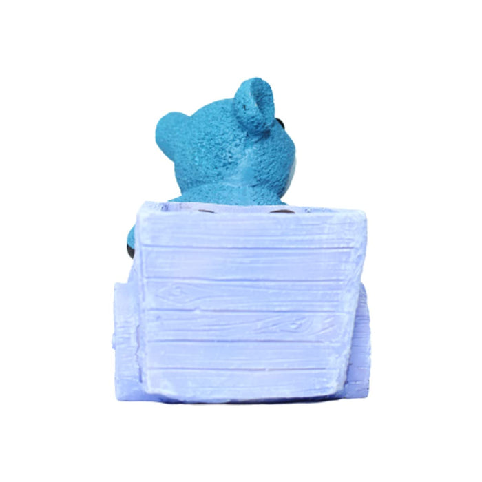 Mouse Pushing Cart Planter for Home Decoration (Blue)