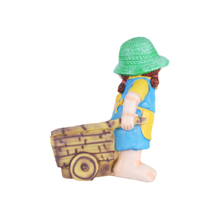 New Girl Pushing Cart Planter