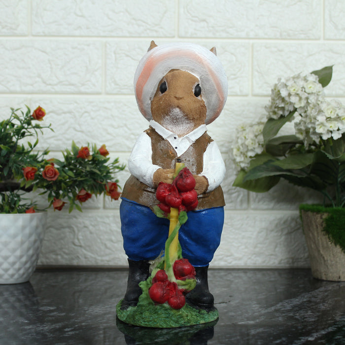 Rabbit with Tomatos Garden Statue