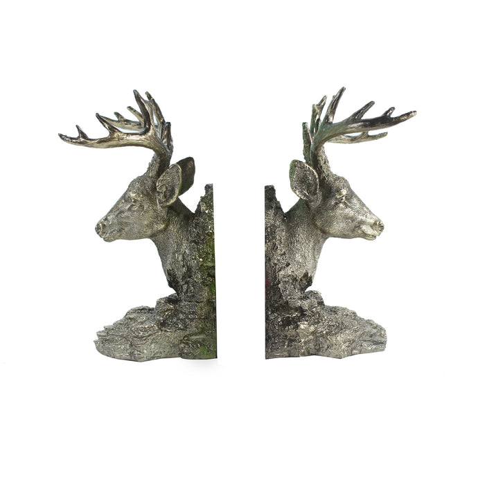 SET of 2 Book Ends, Deer or Stag Shaped for Books, CDs, Magazines, gifting