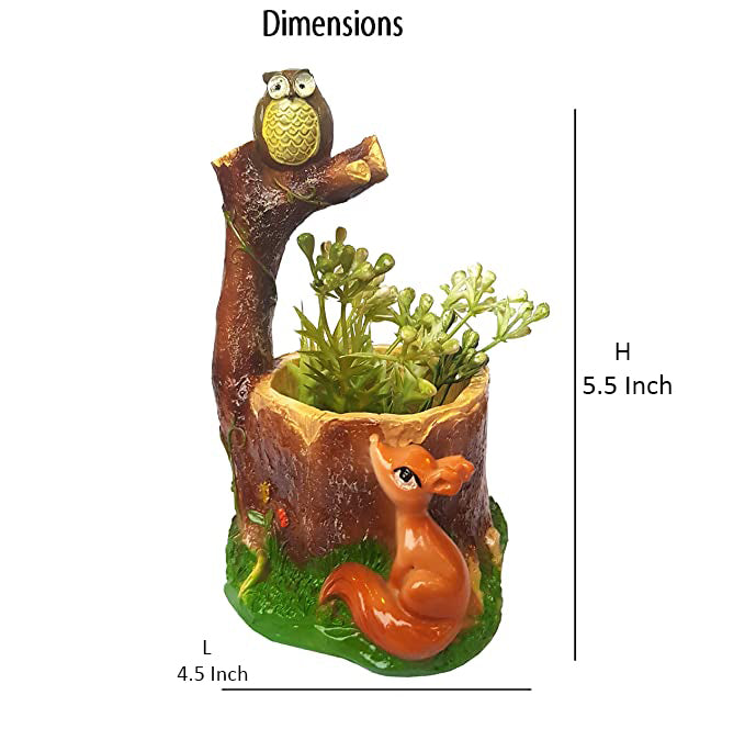 Fox and Owl succulent Pot for Home and Balcony Decoration