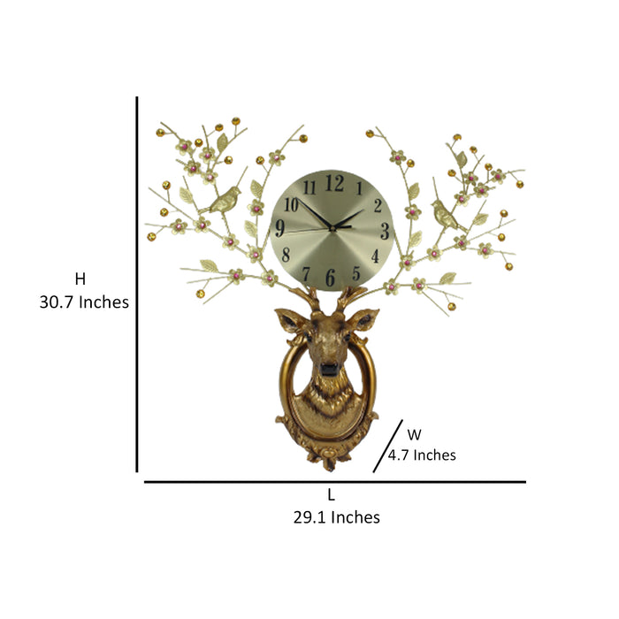 Luxury Reindeer Wall Clock, wall hanging watch for office decoration, modern house