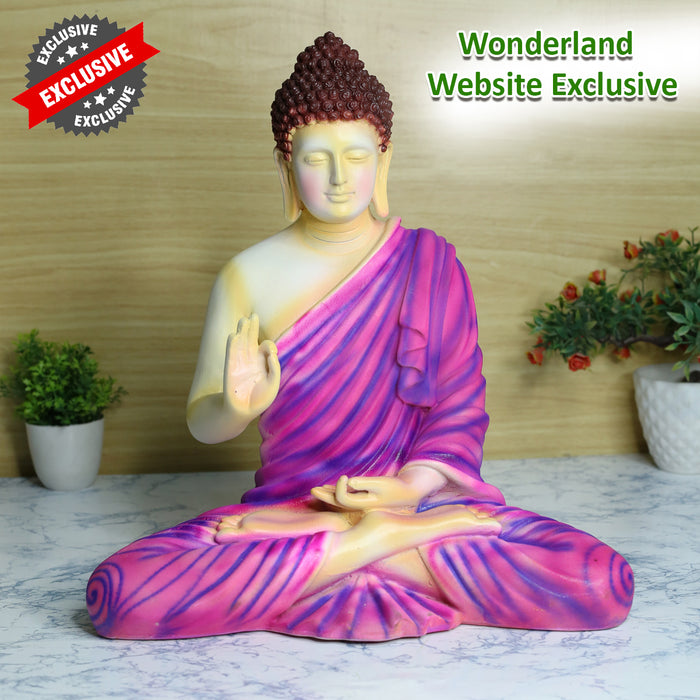Serene 14-Inch Polyresin Buddha Statue: Perfect for Indoor and Outdoor Harmony