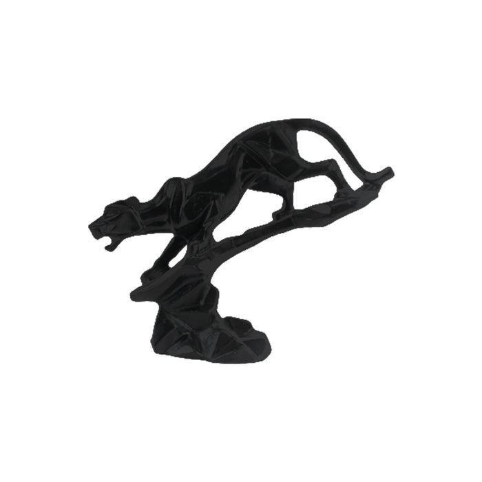 Wonderland Black Panther Jaguar Statue Showpiece Modern Geometrical Abstract Leopard Resin Animal Sculptures for Home Décor Living Room Gift Item