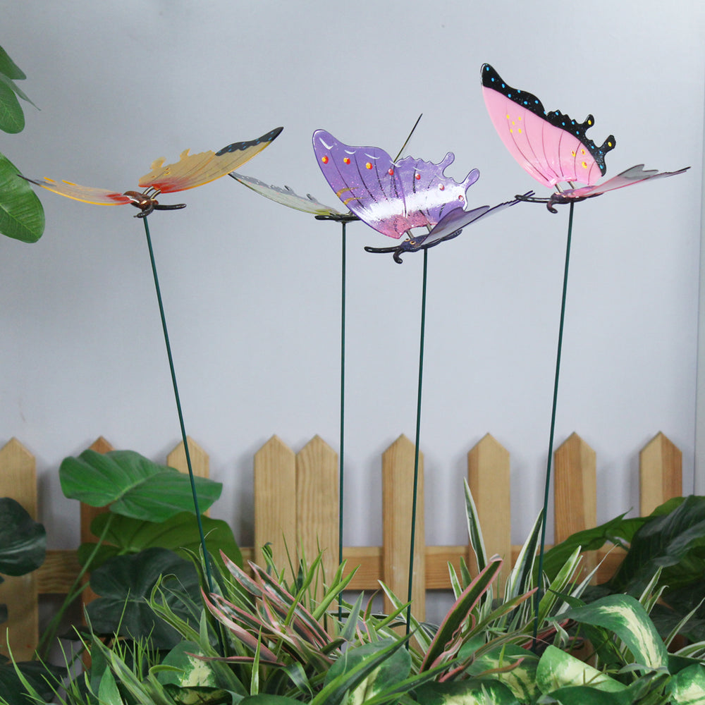 (Set of 4) Shiny Butterfly Stake/Stick