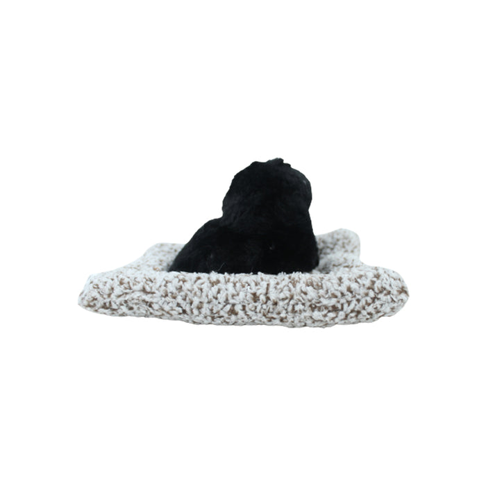 Wonderland  black small size sleeping real looking dog with mat for home decor