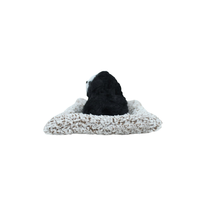 Wonderland  black small size sleeping real looking dog with mat for home decor