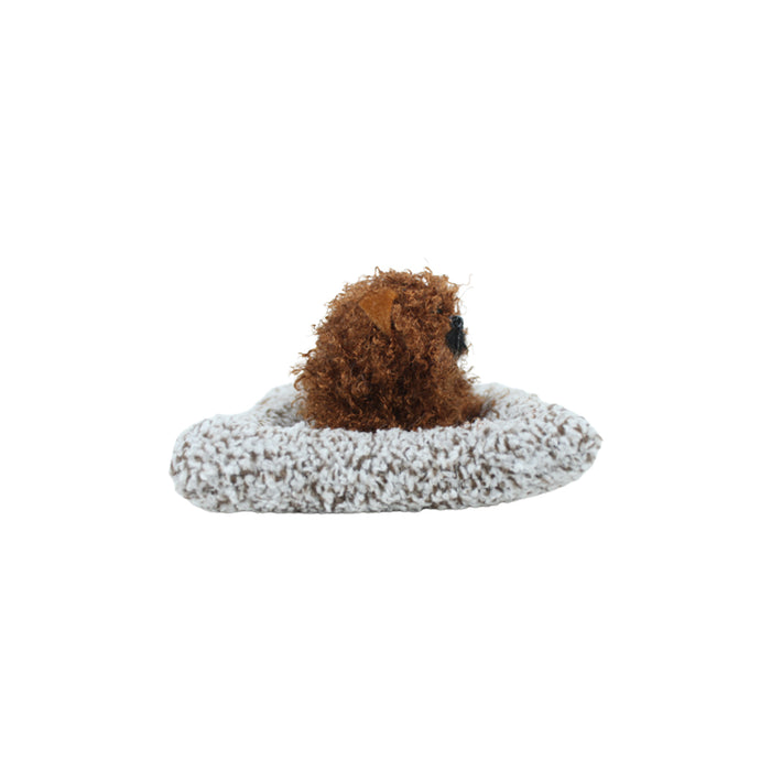 Wonderland  brown small size sleeping real looking dog with mat for home decor
