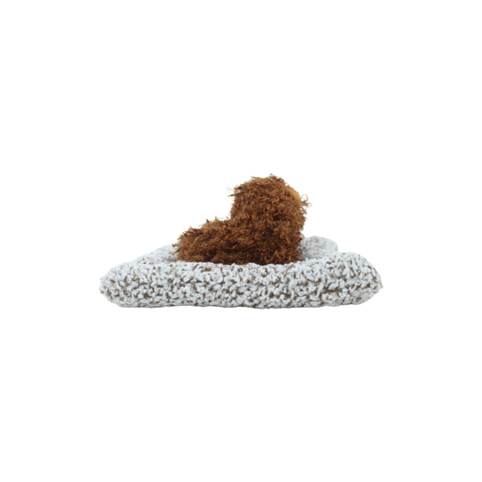 Wonderland  brown small size sleeping real looking dog with mat for home decor