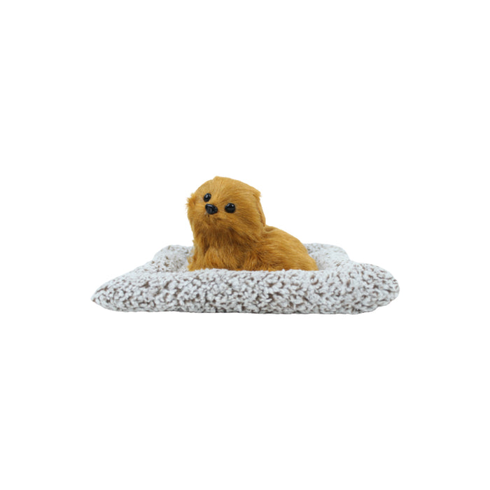 Wonderland spotted small size sleeping real looking dog with mat for home decor