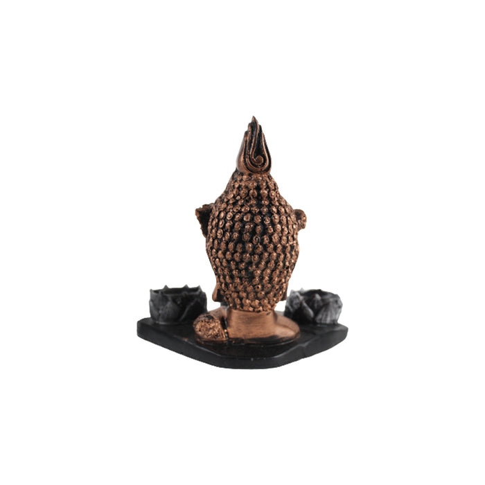  Wonderland Buddha Idol Statue Showpiece With  (Grey)Candle Holder for Living Room Home Décor and