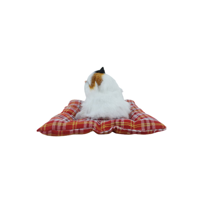 Wonderland  white and black small size sleeping real looking Cat with mat for home decor
