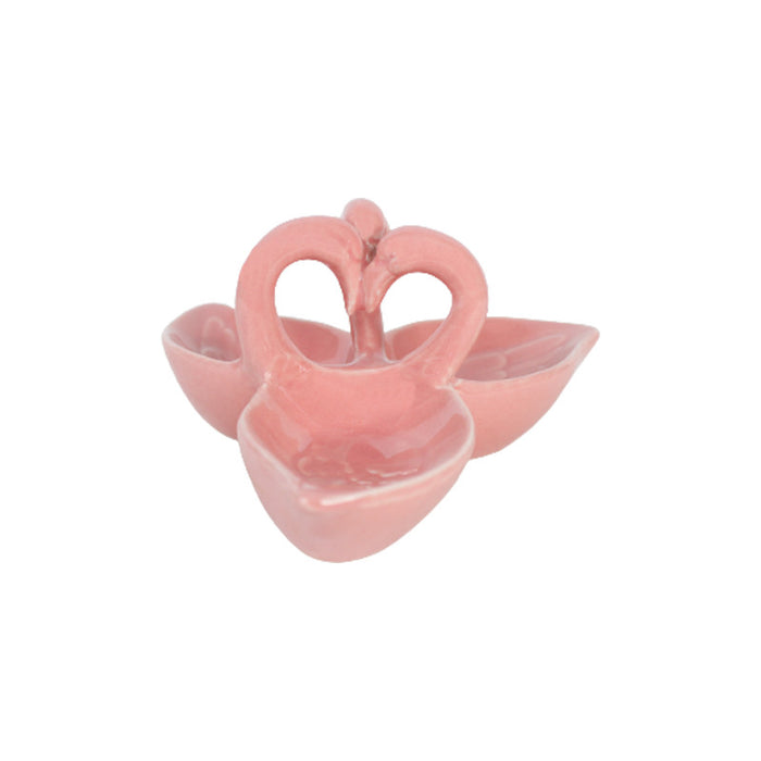 Triple Flamingo Platter for dry fruits, candy, trinkets, showpiece