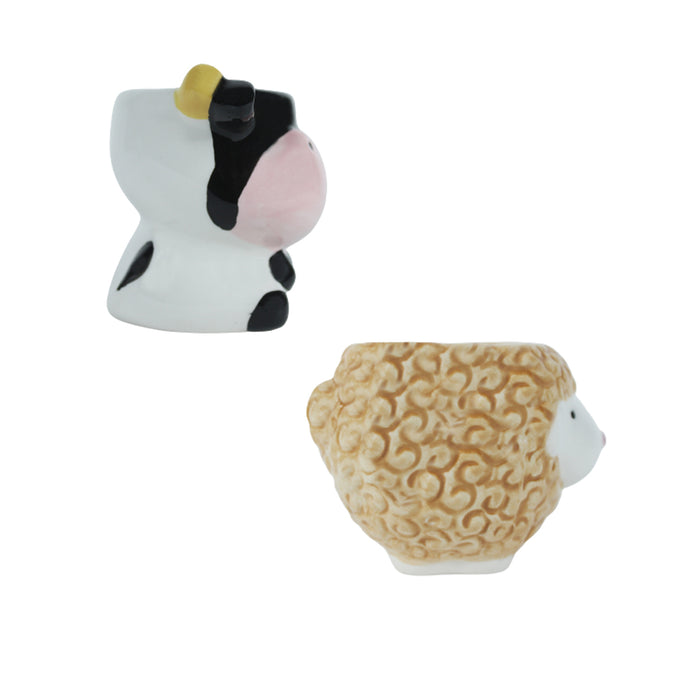Imported Set of 2  Ceramic Cow and sheep Pot