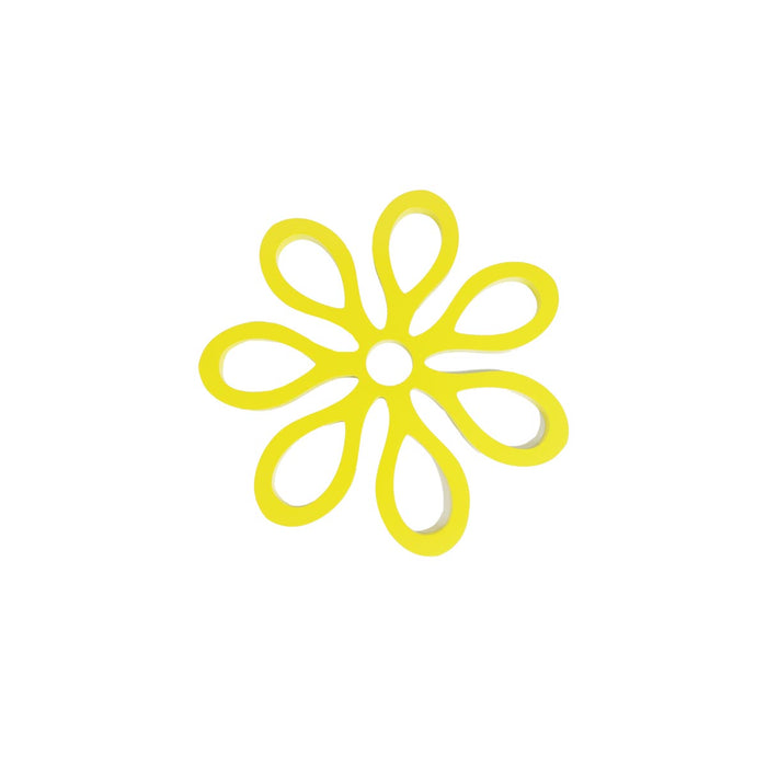 Flower shaped 3D Flowers Wall Stickers for DIY Home Decoration - Yellow