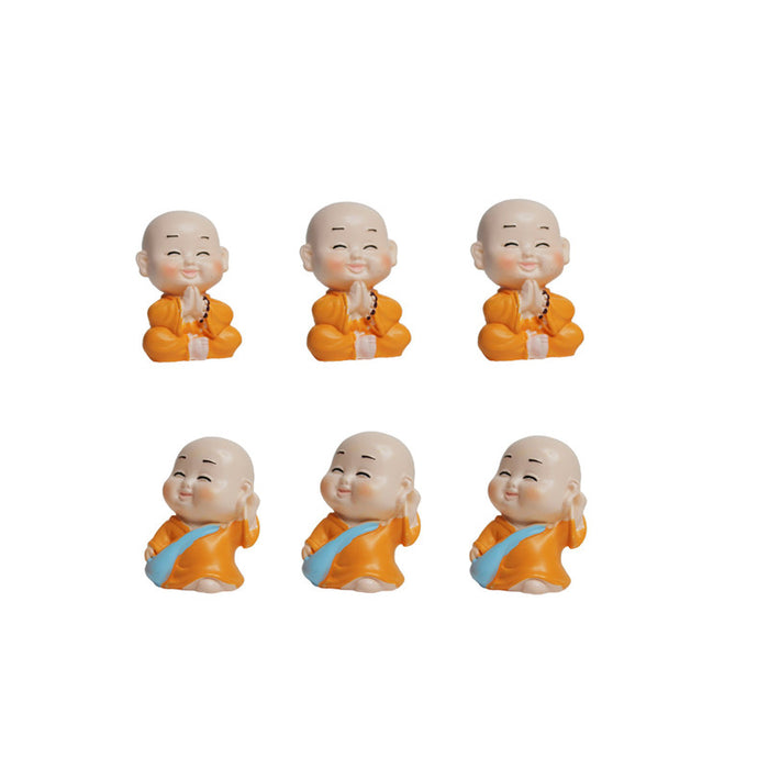 Wonderland Cute Baby Monk (Set of 6)|Miniature toys | Tiny toys |Mini collectibles |Small figures | Miniature dollhouse| Miniature fairy garden accessories| Unique gifts