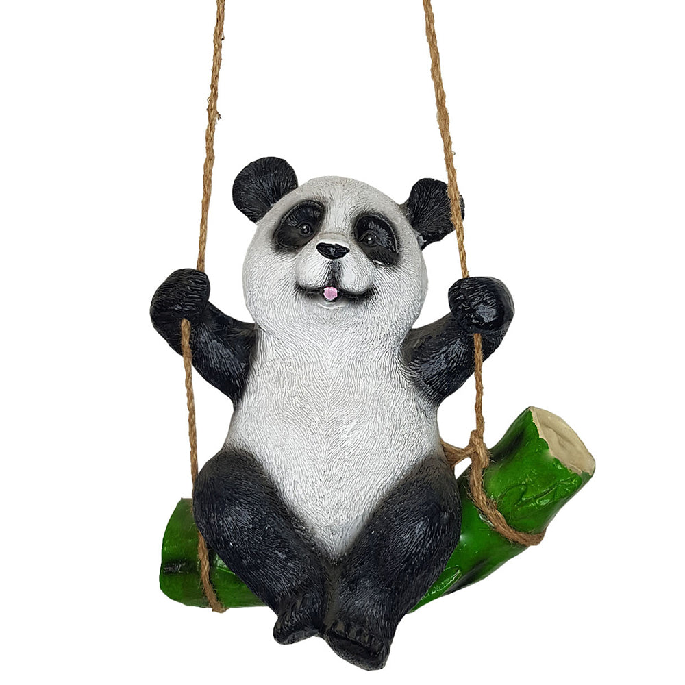 Polyresin Panda on Swing statue | Panda for Garden, Real Looking Panda,