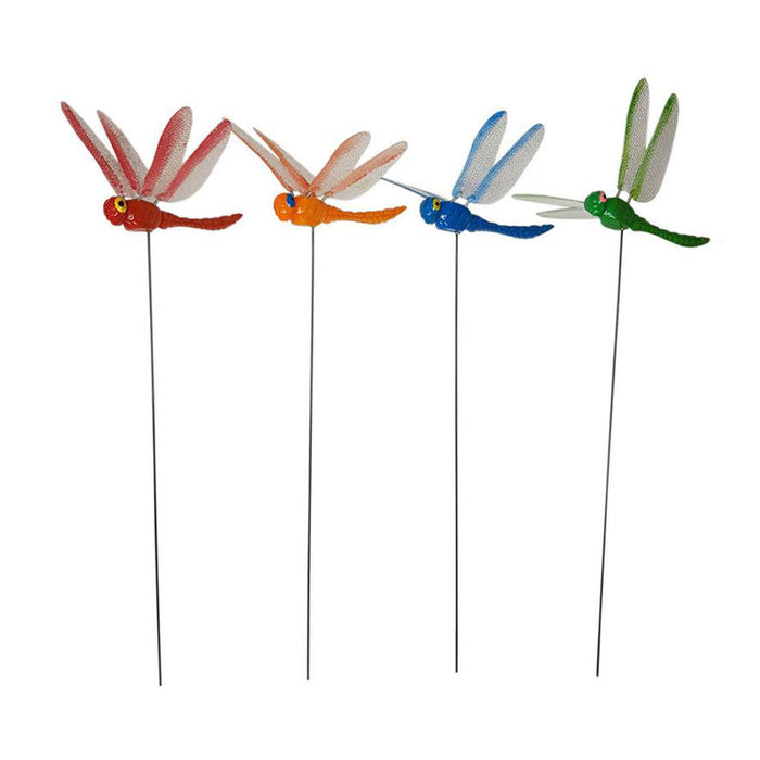 (Set of 4) Dragonfly Stake/Stake for Garden Decoration