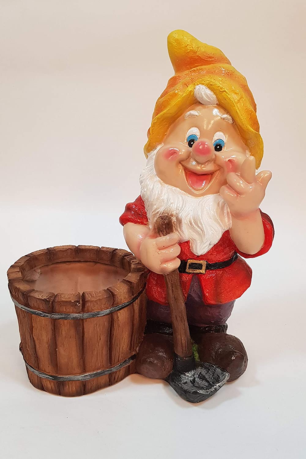 Yellow Cap Gnome planter for garden decor