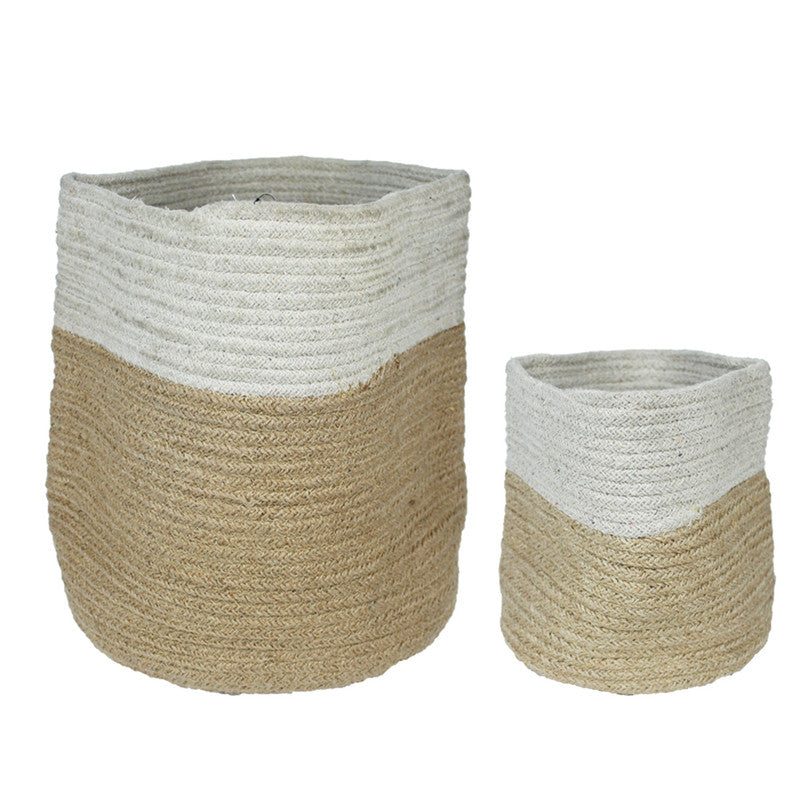 (Set of 2) Jute Bag Planter for Home Decoration (Big & Small)