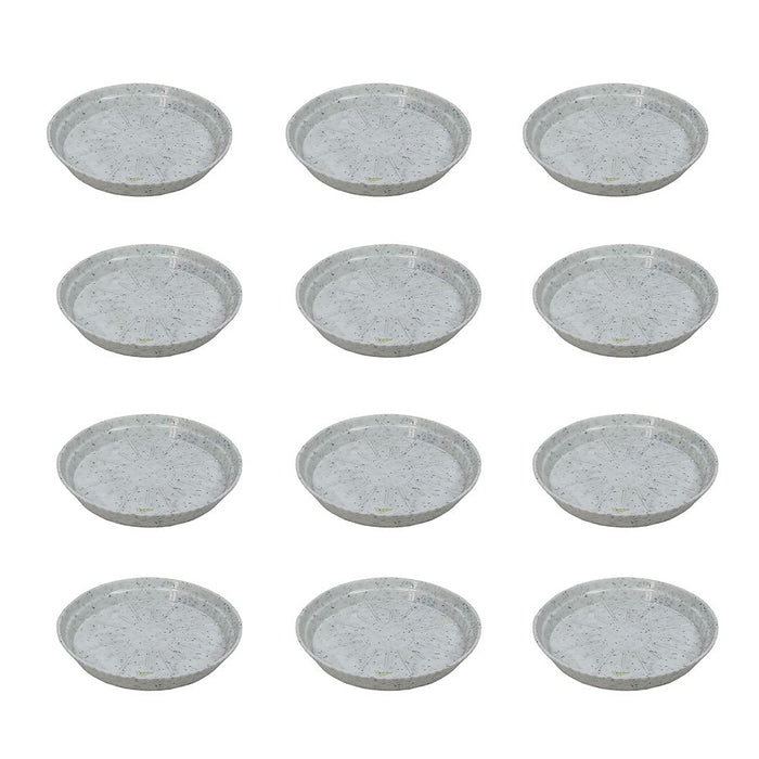 (Pack of 12, 6 inch) Plant Saucer,Durable Plant Tray Flower Pot Saucer Round Pallets for Indoors and Outdoor, Plant Container Accessories (Marble White)