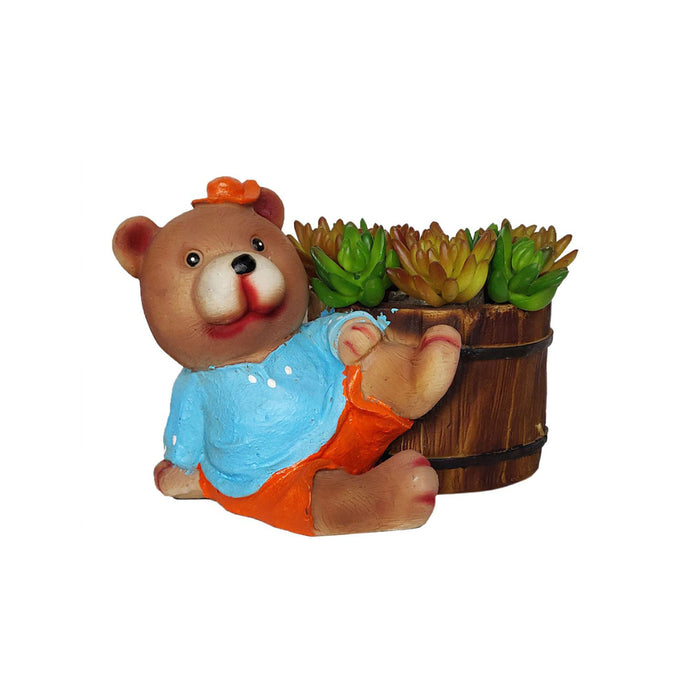 Teddy Bear Sitting with Planter - Wonderland Garden Arts and Craft