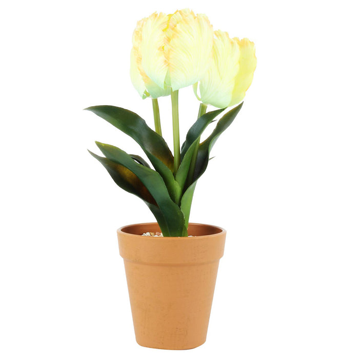 Tulip with plastic pot artificial flower with plastic pot and gravel