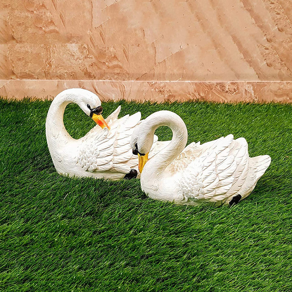 Set of 2 Swans & Single  Front & Back | Perfect for Garden Decor, Home Decor, Balcony Decoration