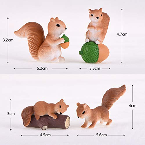 (Set of 4) Squirrels Garden Miniature Figurine