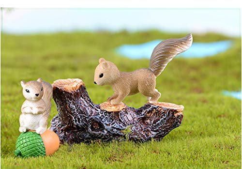 (Set of 4) Squirrels Garden Miniature Figurine