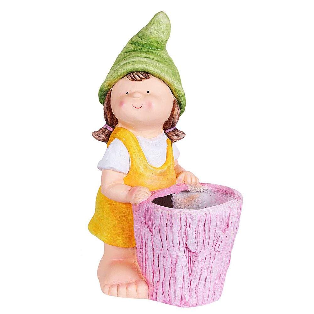 Tall Girl with Pot Planter for Garden Decoration