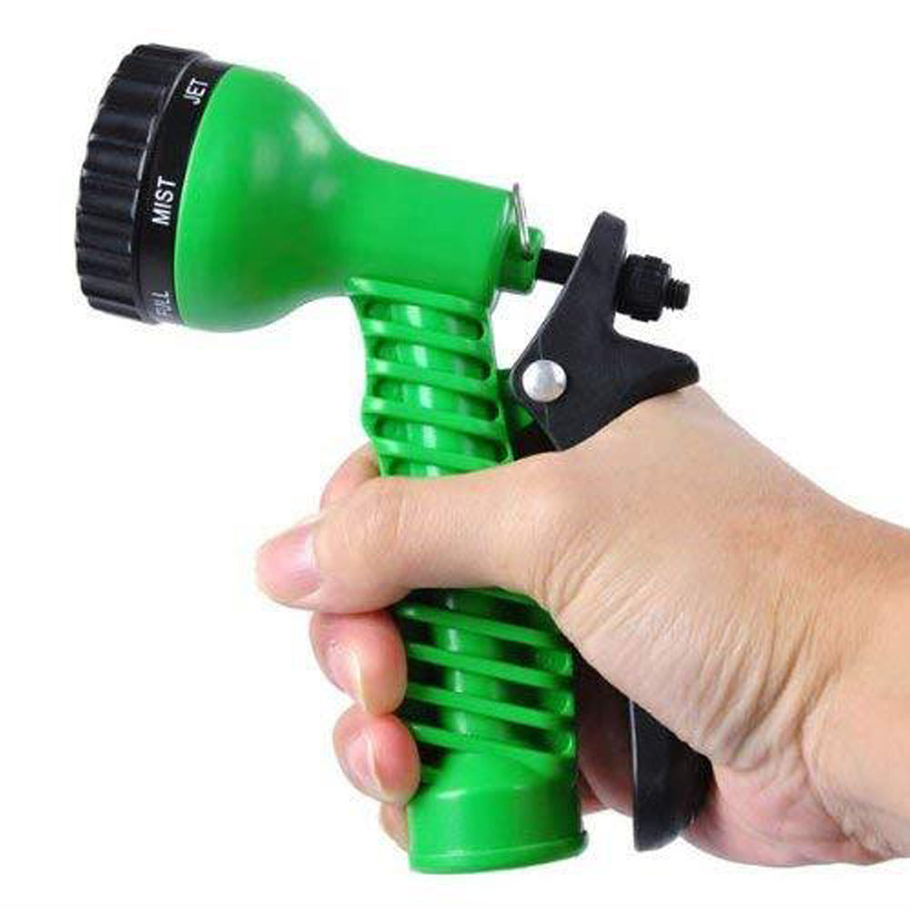 7 Pattern High Pressure Garden Hose Nozzle Water Spray Gun (Green)