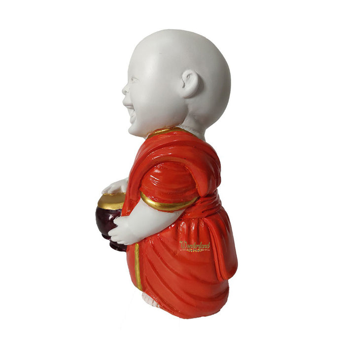 Big Monk Statue for Home and Garden Decoration (Gold Orange)