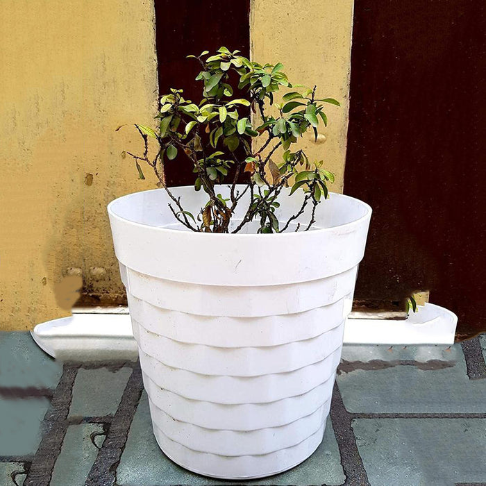 12 inches Brix Pots Outdoor Pots  (Single) (White)