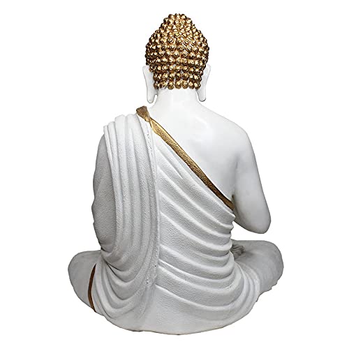 21.6 inch Buddha Statue for Home Decoration (Golden White)