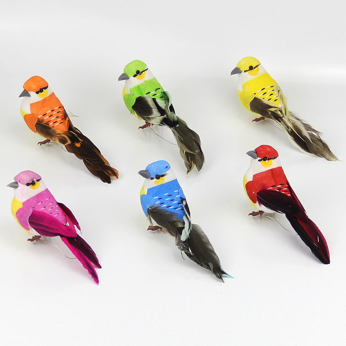 Wonderland Birds with Feathers in Pack of 12