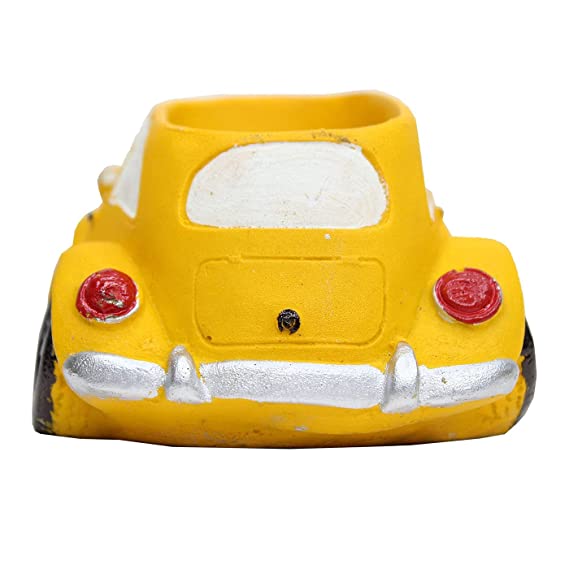 Car Succulent Pot for Home and Balcony Decoration (Yellow) - Wonderland Garden Arts and Craft