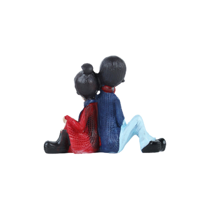 Miniature Toys : (Set of 2) Couple Sitting with Back for Fairy Garden Accessories