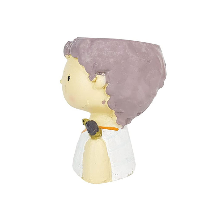 Boy with Snail Succulent Pot for Home Decoration