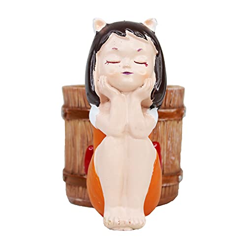Kitty Girl with Basket Pot for Home Decoration - Wonderland Garden Arts and Craft