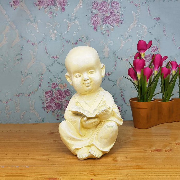 Monk with Book Statue for Home and Garden Decoration