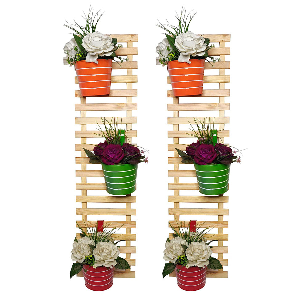 Wooden 5 feet Plant stand set of 2