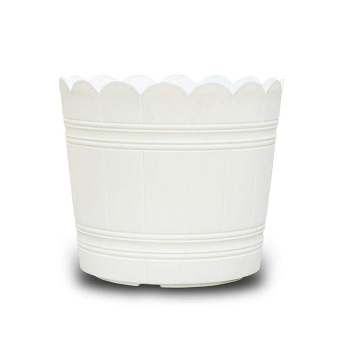 Vintage Loto 12 inches  premium plastic pots (Set of 2) (White)