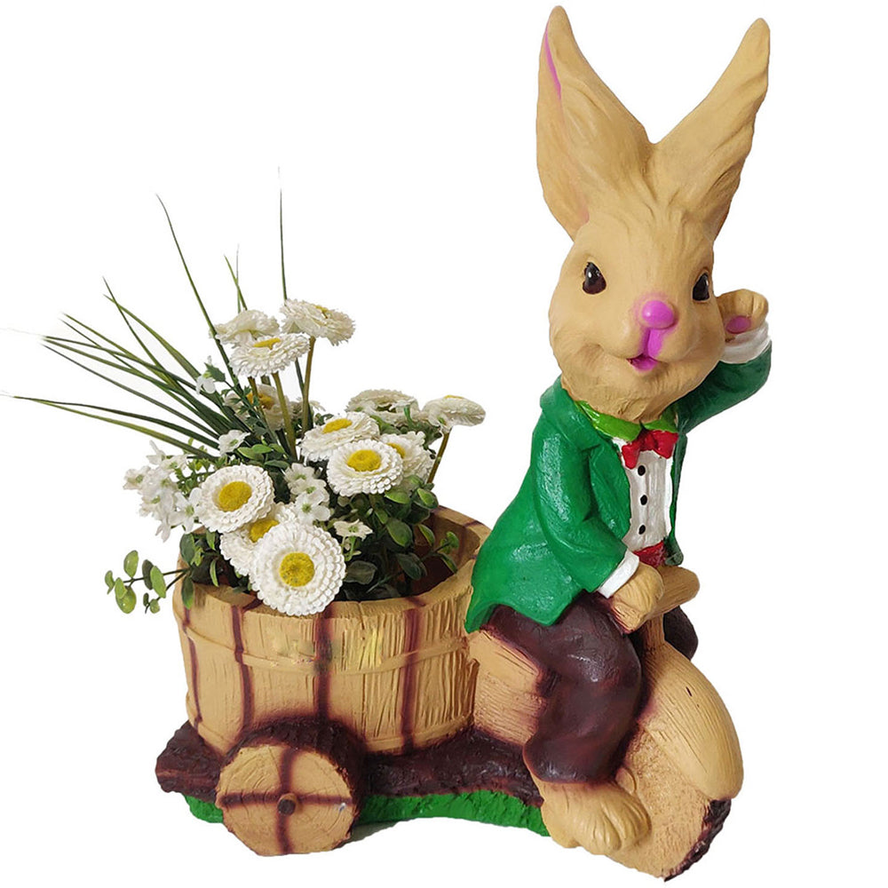 Rabbit on Cycle Pot Planter for Balcony and Garden Decoration