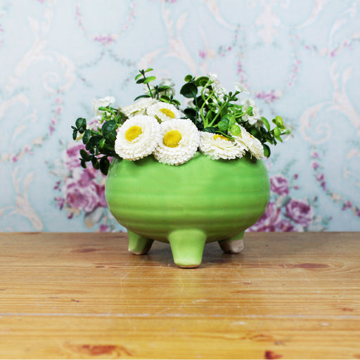 3 Leg Bowl Ceramic pots for Home Decoration (Green) - Wonderland Garden Arts and Craft