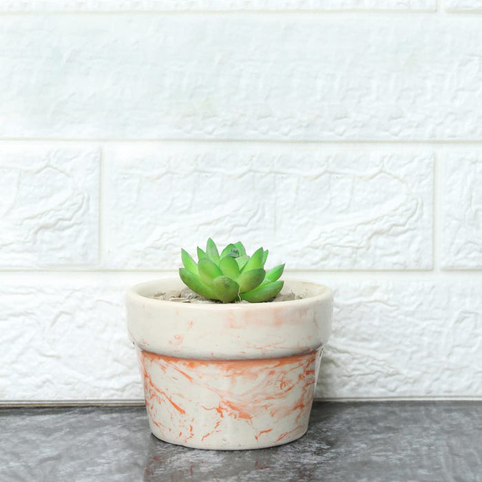 Ceramic planters Marble Cone Pot (Orange)